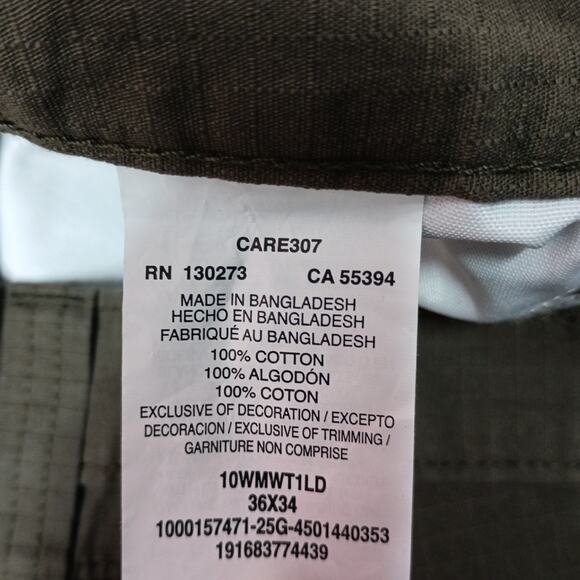 Wrangler Technician Ripstop Pants Men's 36x34 Loden Relaxed - Picture 5 of 7